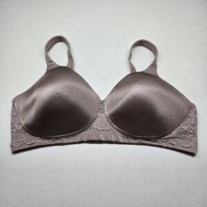 Vanity Fair Women Bra 38D Brown T Shirt Underwired Lace Strap